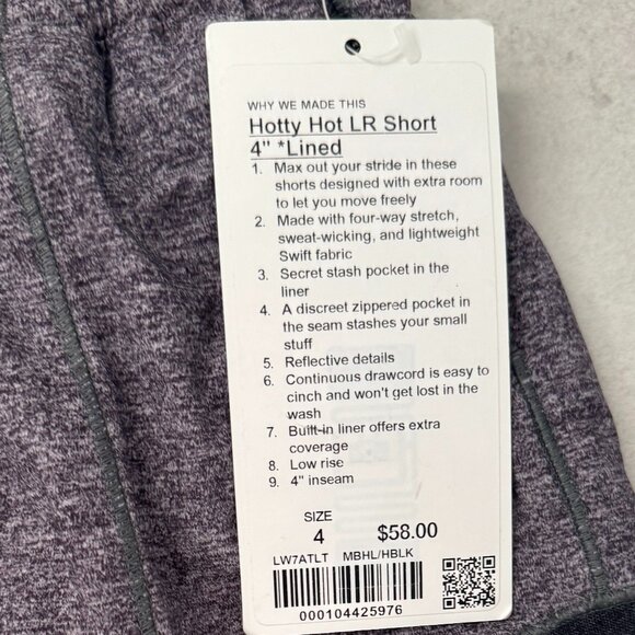 NWT Lululemon Hotty Hot LR Short 4" - Picture 5 of 5